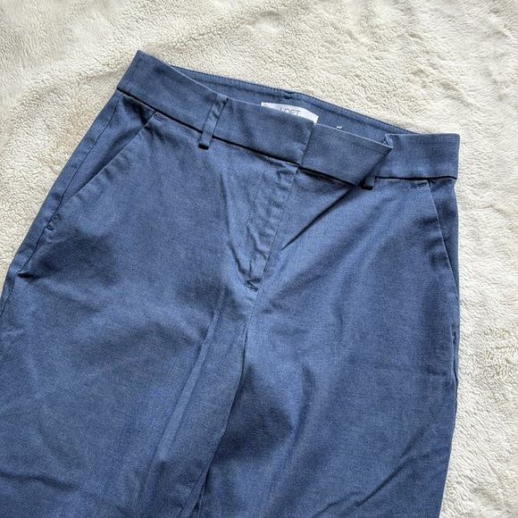 LOFT Blue Cotton Straight Leg Pants | 97% Cotton Trousers Women’s Workwear - Picture 2 of 8